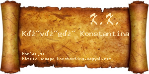 Kővágó Konstantina névjegykártya